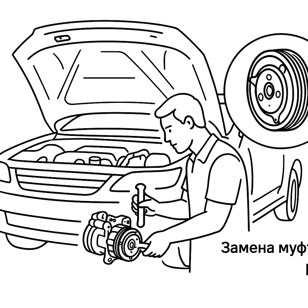 Замена муфты компрессора кондиционера