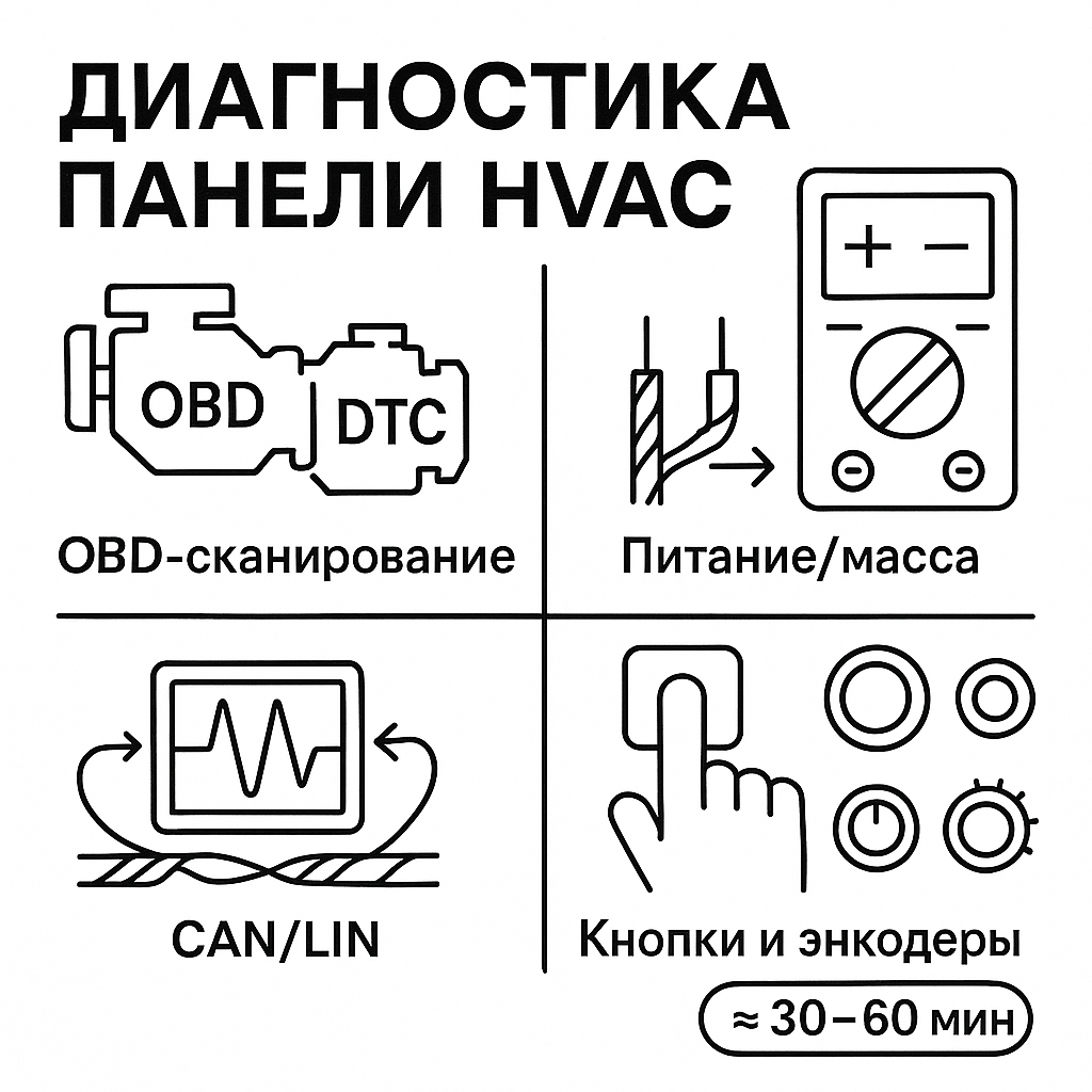 Диагностика панели управления климатом HVAC